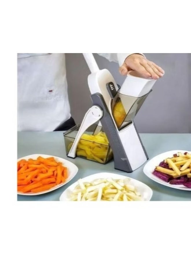 SUKILO قطاعة خضروات ماندولين 5 في 1 آمنة، قاطعة بطاطس، مفرمة، مقطعة جوليان، معدلة السماكة لتحضير الوجبات السريعة في المطبخ - Image 2